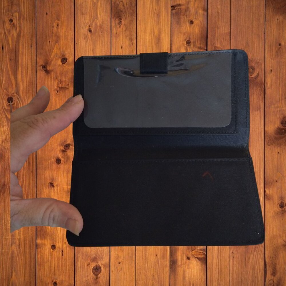 Pebbled Green Folding Checkbook Cover Wallet Classic Career Office Minimalist - Picture 2 of 3